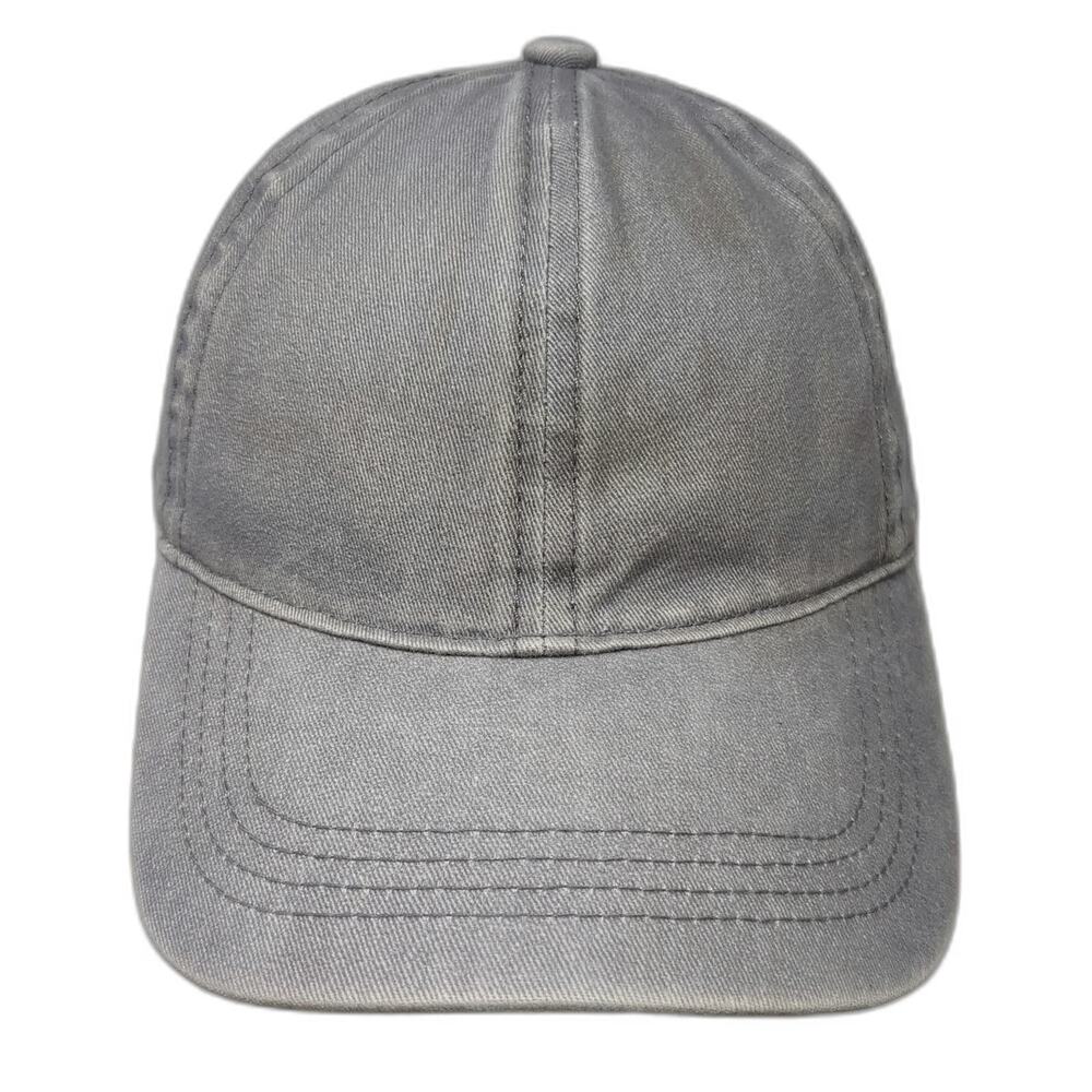 David and Young Baseball Cap Gray One Size Washed Cotton Slideback Buckle Hat